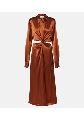 Galvan Hock gathered satin midi dress