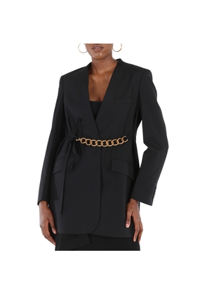 Givenchy Chain Detail Blazer Jacket In Black, Brand Size 40 (US Size 6)