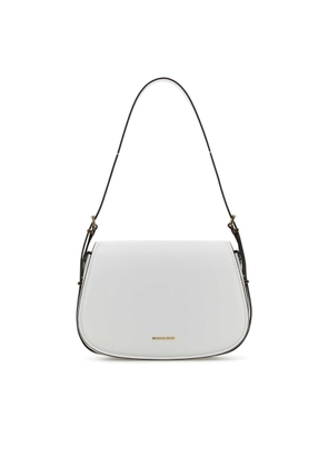 Michael Kors White Leather Moore Shoulder Bag