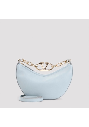 Valentino Garavani Light Blue Leather Mini Hobo Vlogo Moon Handbag