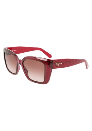 Ferragamo Brown Gradient Rectangular Ladies Sunglasses SF1042S 525 55