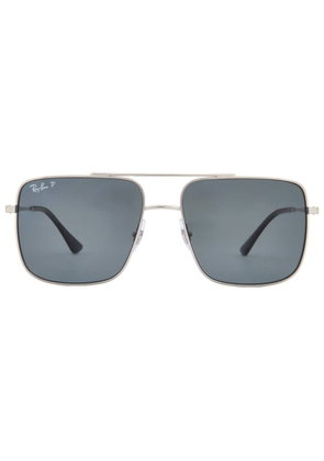 Ray Ban ARI Polarized Dark Grey Square Unisex Sunglasses RB3758 003/81 56