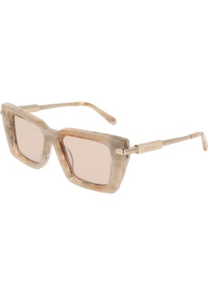 Ferragamo Pink Rectangular Ladies Sunglasses SF2089S 026 52
