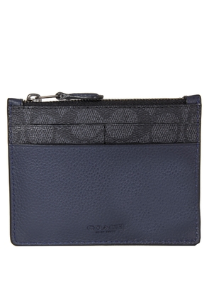 Coach Signature Canvas Blocking Card Case-Charcoal