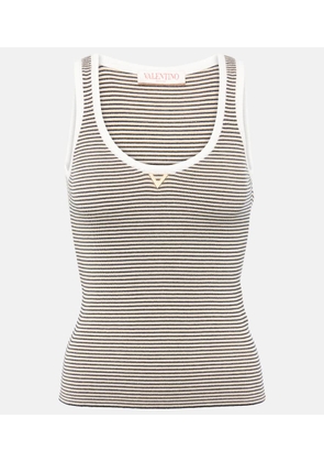 Valentino VGold striped cotton-blend tank top