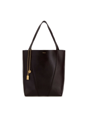 Chloé Aubergine Leather Spin Shopping Bag