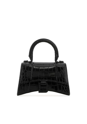 Balenciaga Black Leather Xs Hourglass Handbag