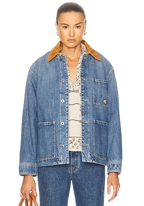 Bottega Veneta Padded Denim Jacket in Mid Blue - Blue. Size 38 (also in 40).