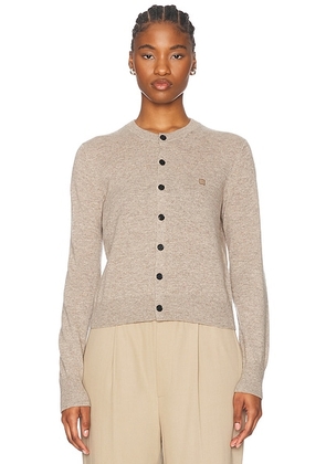 Acne Studios Keny Cardigan in Greige Melange - Brown. Size L (also in M, S).