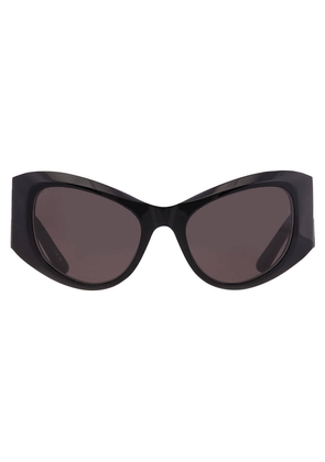 Balenciaga Grey Browline Ladies Sunglasses BB0393S 001 57