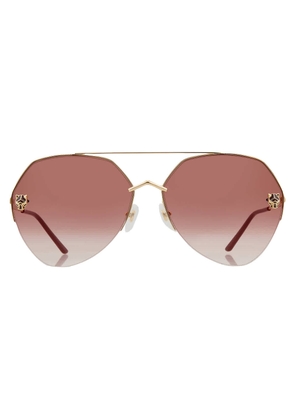 Cartier Panthere de Cartier Red Multi Treatment Pilot Ladies Sunglasses CT0355S 003 64