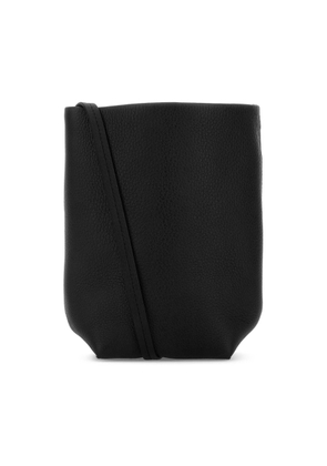 The Row Black Leather N/S Park Crossbody Bag