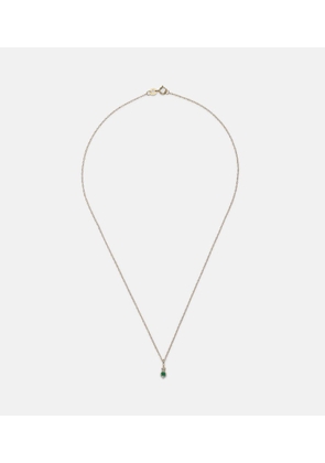 Stone and Strand Tiny Emerald Goddess 14kt gold choker with emeralds and diamonds