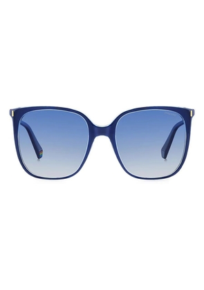 Polaroid Blue Gradient Browline Ladies Sunglasses PLD 6218/S 0PJP/Z7 56