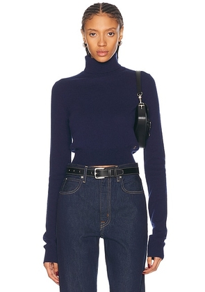 Eterne Etienne Cashmere Turtleneck Sweater in Navy - Navy. Size L/XL (also in M/L, XS/S).