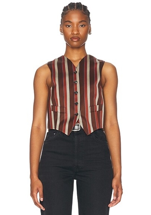 BODE Arizona Stripe Waistcoat in Multi - Brown. Size 8 (also in 0).