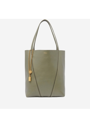 Chloé Spin Tote Bag In Maroon Leather