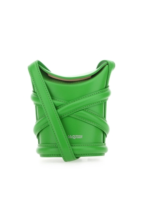 Alexander McQueen Grass Green Leather Mini The Curve Bucket Bag