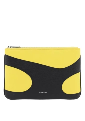 Ferragamo Panelled Design Leather Phone Pouch