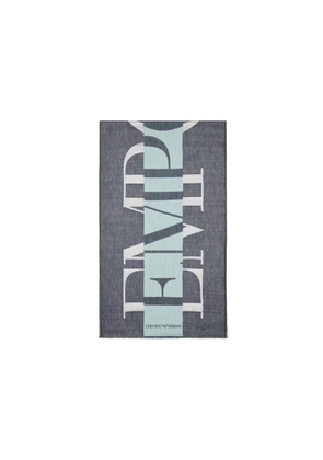 Emporio Armani Womens Oversized Jacquard Logo Stole