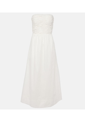 Faithfull Dominquez strapless cotton midi dress