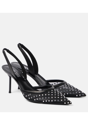 Paris Texas Lidia 70 embellished mesh slingback pumps