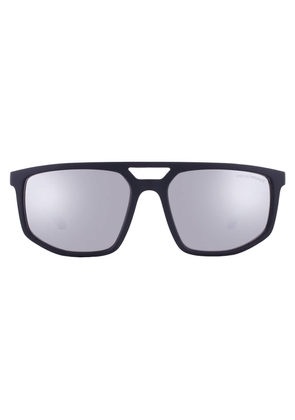 Emporio Armani Light Grey Mirror Silver Navigator Mens Sunglasses EA4248U 50016G 58