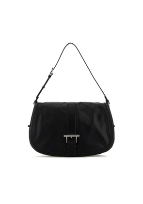 Alexander Mcqueen Black Leather Maxi Satchel Shoulder Bag