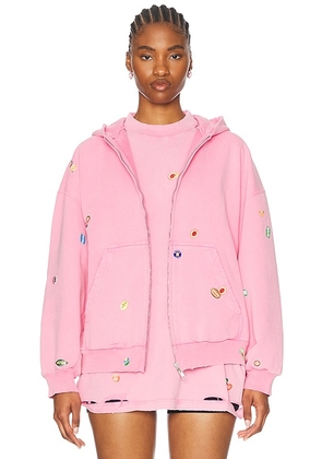 Balenciaga Zip-uo Hoodie in Faded Dirty Pink - Pink. Size S (also in ).