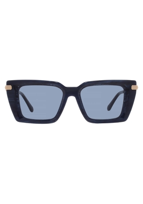 Ferragamo Blue Rectangular Ladies Sunglasses SF2089S 413 52