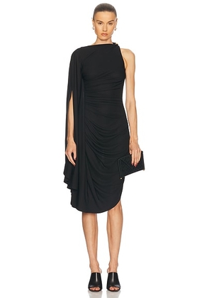Bottega Veneta Ruched Midi Dress in Black - Black. Size 34 (also in 42).