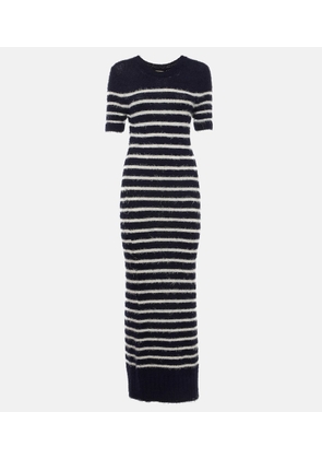 Khaite Helen striped silk and cashmere midi dress
