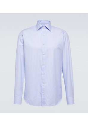 Canali Striped cotton poplin shirt