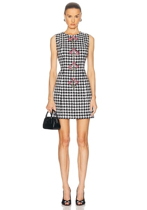 Carolina Herrera Sleeveless Mini Dress in White & Black - Black,White. Size 6 (also in ).