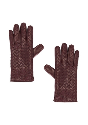 Bottega Veneta Leather Gloves in Garnet - Red. Size 6.5 (also in ).