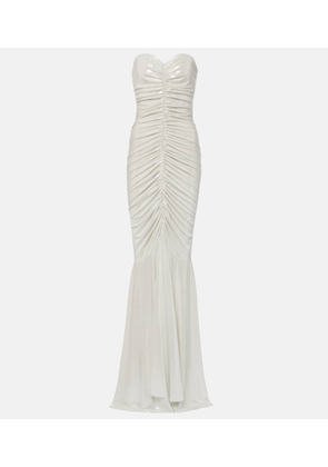 Norma Kamali Ruched metallic gown