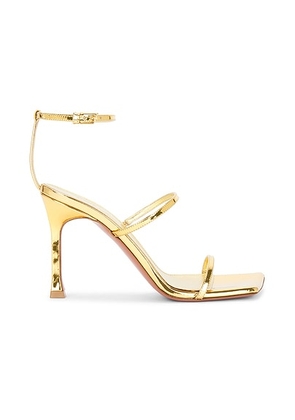 AMINA MUADDI Maya 95 Mirror Sandal in Gold - Metallic Gold. Size 36 (also in 41).