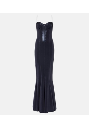 Norma Kamali Corset lame gown