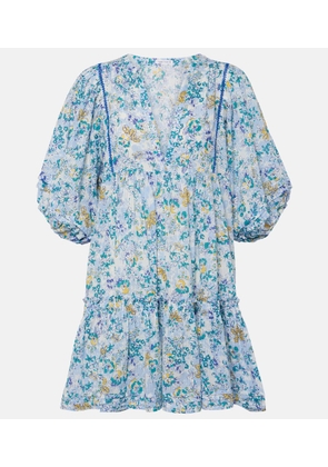 Poupette St Barth Aria floral gathered cotton minidress