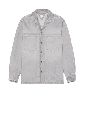 Bottega Veneta Washed Denim Shirt in Light Grey - Grey. Size 50 (also in ).