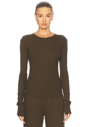 Eterne Long Sleeve Fitted Top in Moss - Army. Size XL (also in ).