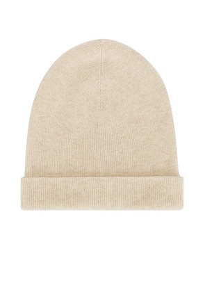 Eterne Levi Cashmere Beanie in Oatmeal - Cream. Size all.