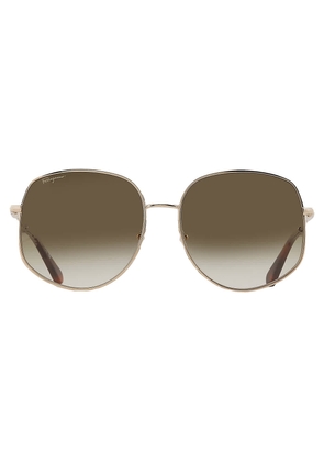 Salvatore Ferragamo Green Gradient Oval Ladies Sunglasses SF277S 723 61