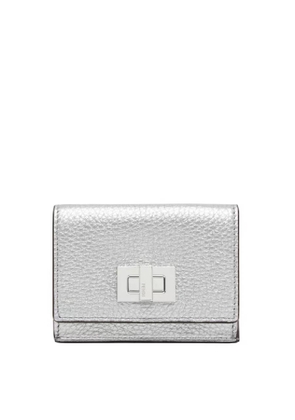 Fendi Argento/Palladio Ladies Peekaboo Micro Tri-fold Wallet