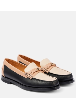 Tod's Colorblocked leather penny loafers