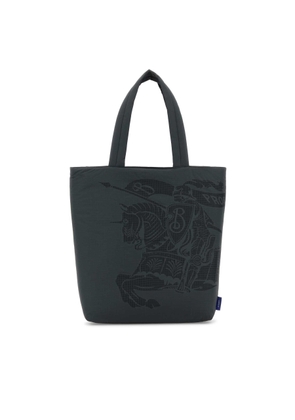 Burberry Charcoal Fabric Shopping Bag