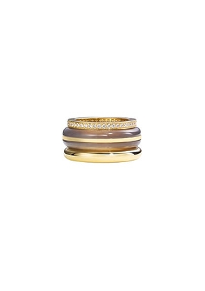 BY PARIAH Classic Stack Ring in Grey - Metallic Gold,Grey. Size 56 (also in ).