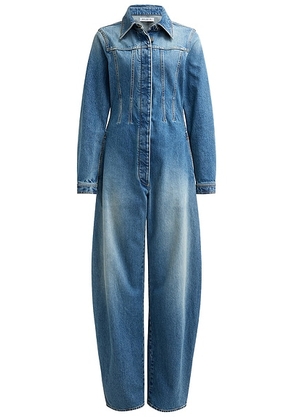ALAÏA Horseshoe Leg Jumpsuit in Blue Vintage. Size 40 (also in ).