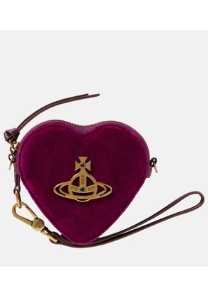 Vivienne Westwood Heart velvet coin purse with strap