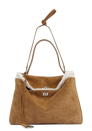 Balenciaga Rodeo Top Handle Bag in Noce & White - Brown. Size all.